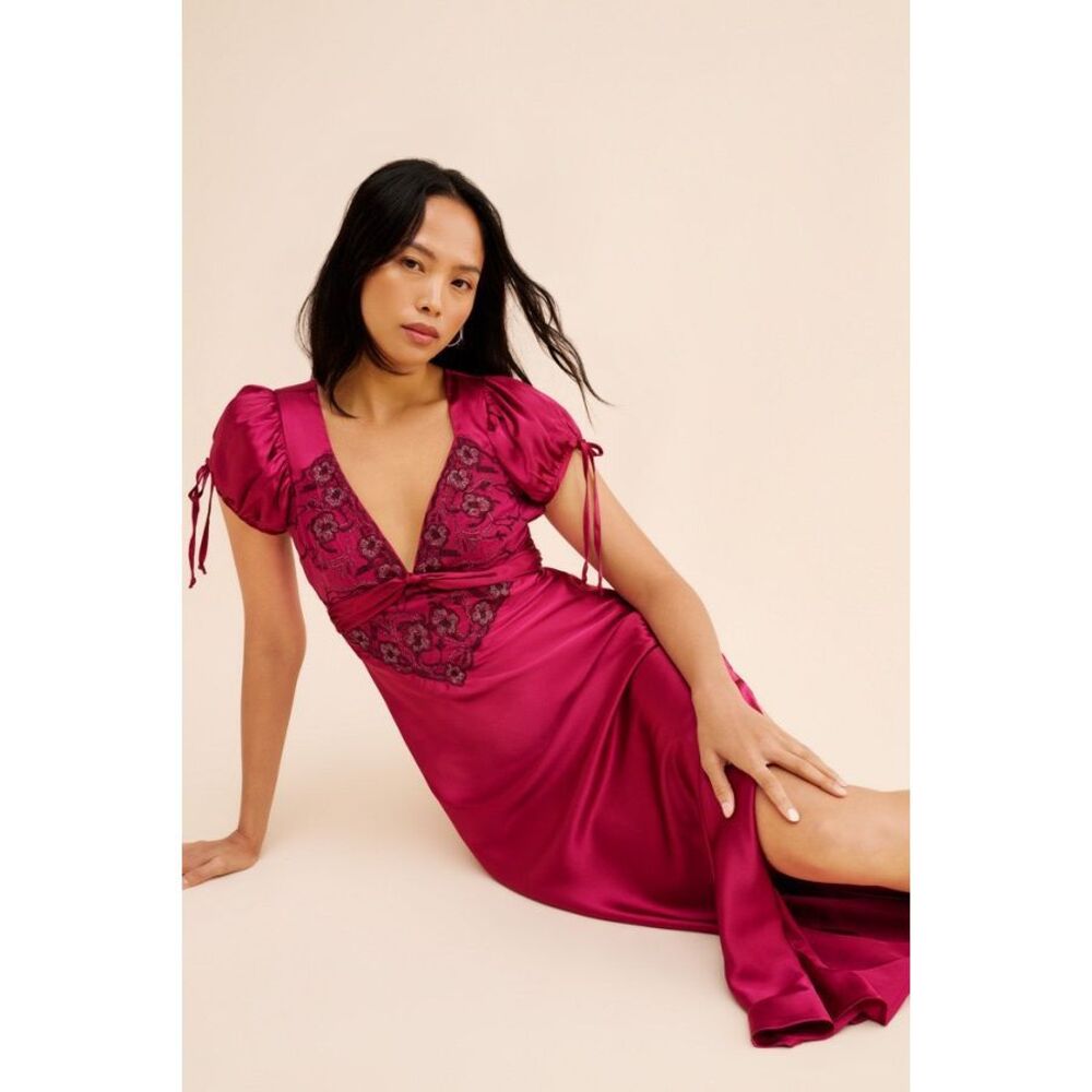 Free People Cooper Satin Midi Slip Dress $198 - Picture 4 of 11